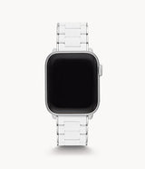 Michele White and Stainless Silicone-Wrapped Bracelet Band for Apple Watch®-Watches-Michele-