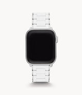 Michele White and Stainless Silicone-Wrapped Bracelet Band for Apple Watch®