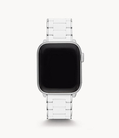 Michele White and Stainless Silicone-Wrapped Bracelet Band for Apple Watch®-Watches-Michele-