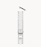 Michele White and Stainless Silicone-Wrapped Bracelet Band for Apple Watch®-Watches-Michele-