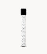 Michele White and Stainless Silicone-Wrapped Bracelet Band for Apple Watch®-Watches-Michele-