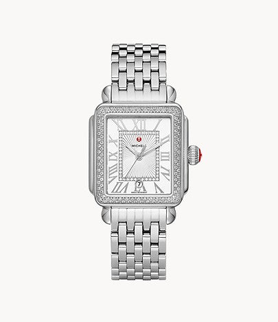 Michele Deco Madison Stainless Steel Diamond Watch