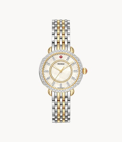 Michele Sidney Classic Two-Tone Diamond Watch
