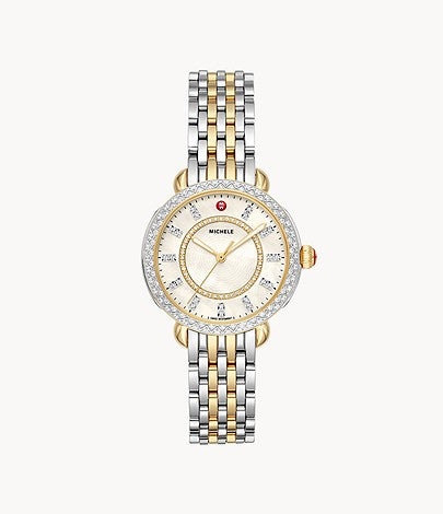 Michele Sidney Classic Two-Tone Diamond Watch-Watches-Michele-