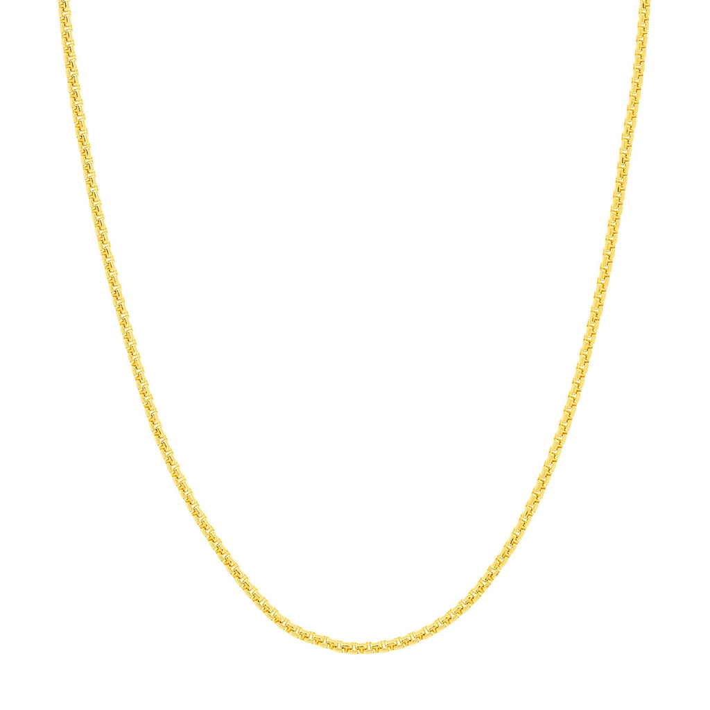 14K Yellow Gold Solid Round Box Chain-Necklaces-Maurice's Jewelers-