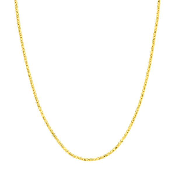 14k Yellow Gold Solid Round Box Chain