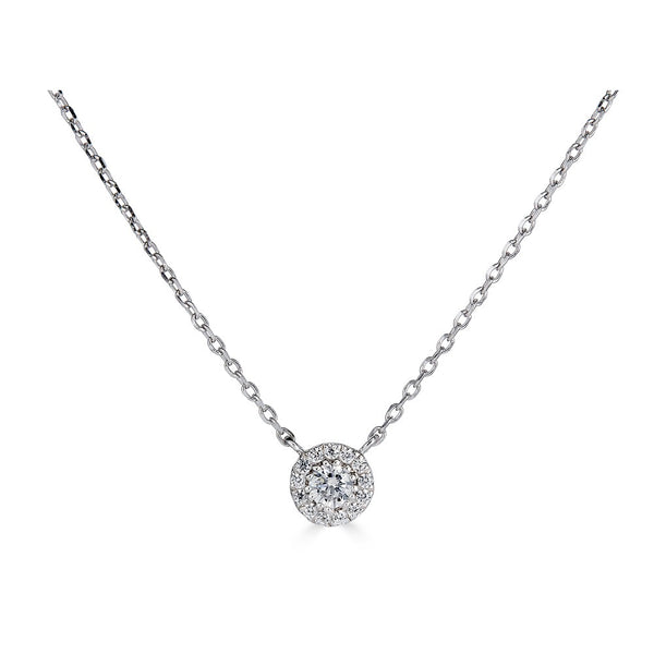 14K .15Ct Diamond Halo Pendant-Earrings-Maurice's Jewelers-White Gold-