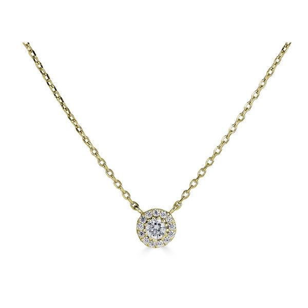 14K .15Ct Diamond Halo Pendant