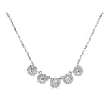 14K .55Ct Diamond 5 Halo Necklace-Necklaces-Maurice's Jewelers-White Gold-