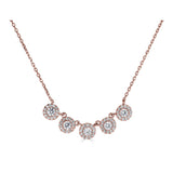 14K .55Ct Diamond 5 Halo Necklace-Necklaces-Maurice's Jewelers-Rose Gold-