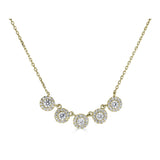 14K .55Ct Diamond 5 Halo Necklace-Necklaces-Maurice's Jewelers-Yellow Gold-