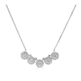 14K 1.25Ct Diamond 5 Halo Necklace-Necklaces-Maurice's Jewelers-White Gold-