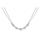 14K .60Ct Diamond Double Chain 5 Halo Necklace-Necklaces-Maurice's Jewelers-White Gold-