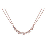 14K .60Ct Diamond Double Chain 5 Halo Necklace-Necklaces-Maurice's Jewelers-Rose Gold-