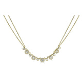 14K .60Ct Diamond Double Chain 5 Halo Necklace-Necklaces-Maurice's Jewelers-Yellow Gold-