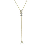 14K Diamond Halo Lariat Necklace-Necklaces-Maurice's Jewelers-Yellow Gold-