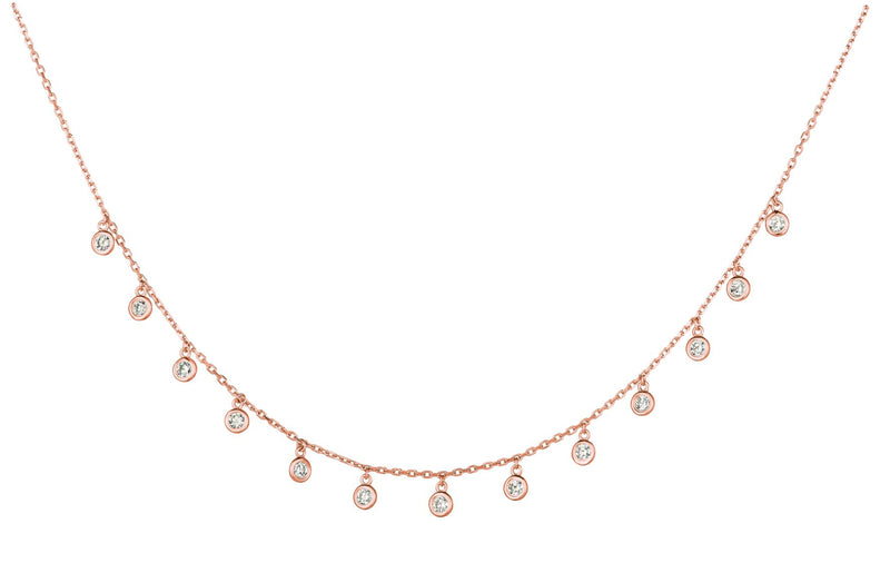 Gold diamond drop necklace Outlet