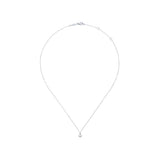 14K White Gold Diamond Anchor Necklace-Necklaces-gabriel & co-