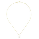 14K Yellow Gold Diamond Anchor Necklace
