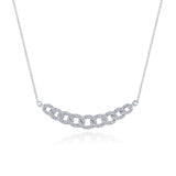 14K White Gold Diamond Link Necklace