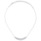 14K White Gold Diamond Link Necklace