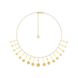 14K Yellow Gold Dangle Disc Necklace