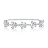 14K Rose Gold Diamond Flower Bangle
