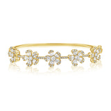 14K Rose Gold Diamond Flower Bangle