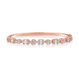 14K Yellow Gold Diamond Multi Shape Bangle-Bracelets-aaron jewelry-ROSE GOLD-