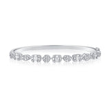 14K Yellow Gold Diamond Multi Shape Bangle-Bracelets-aaron jewelry-WHITE GOLD-