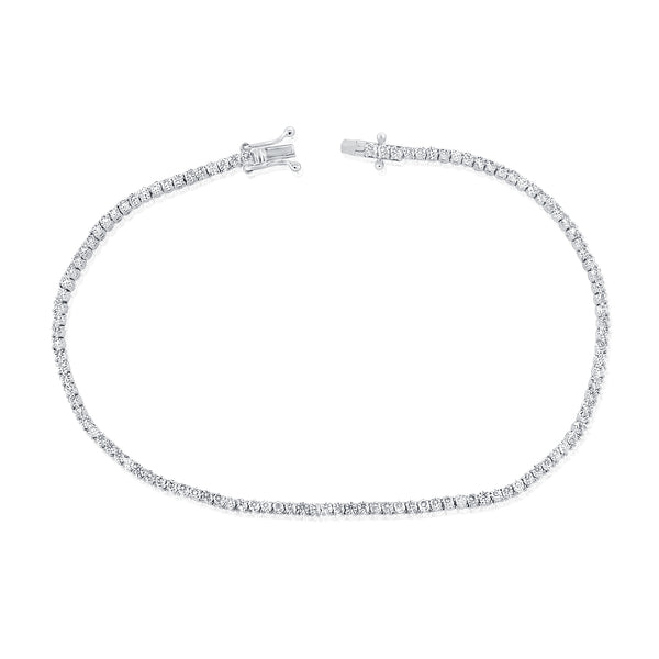 14K Yellow Gold Diamond Petite Tennis Bracelet-Bracelets-aaron jewelry-WHITE GOLD-
