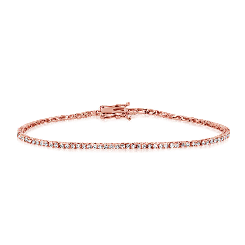 14K Rose Gold 1.29Ct Diamond Tennis Bracelet-Bracelets-Maurice's Jewelers-