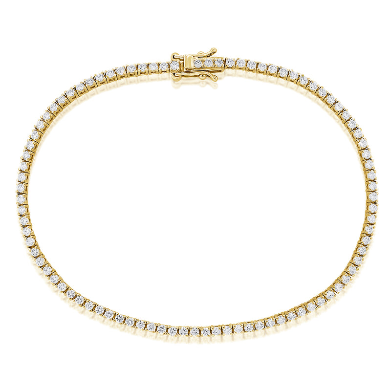 14K Yellow Gold Diamond Tennis Bracelet