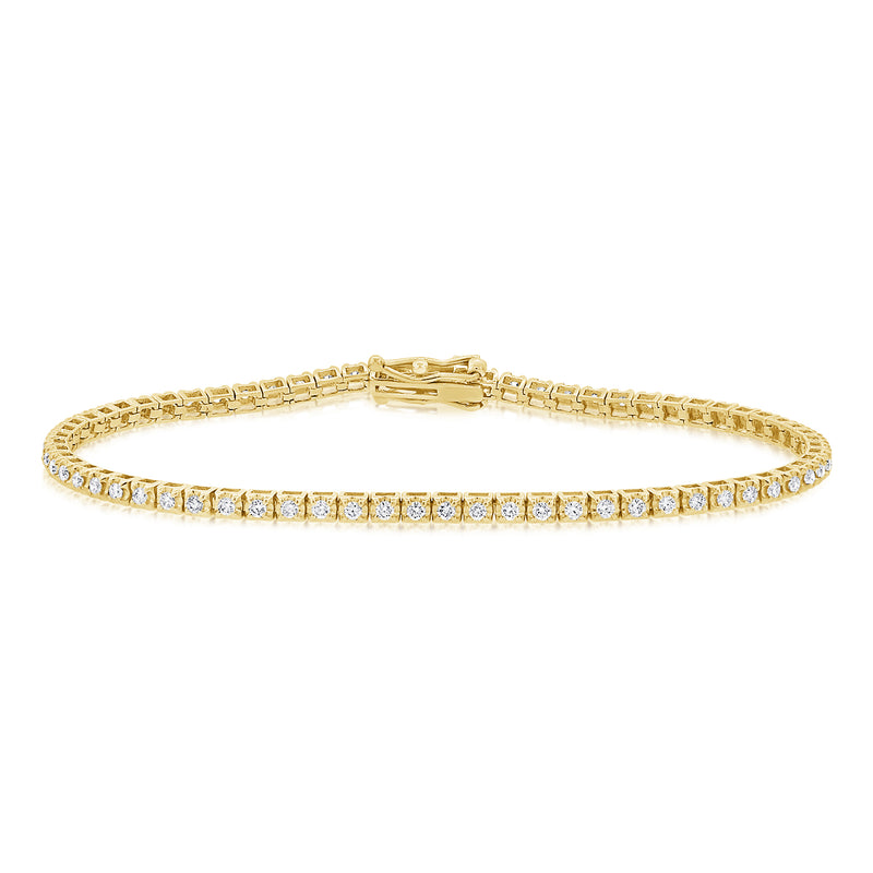 14K Yellow Gold Diamond Tennis Bracelet
