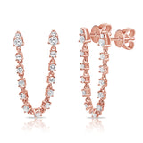 14K Rose Gold Diamond Chain Earring