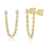 14K Rose Gold Diamond Chain Earring