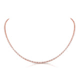 14K Rose Gold Diamond Tennis Necklace-Necklaces-Maurice's Jewelers-ROSE GOLD-