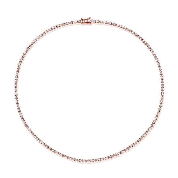 14K Rose Gold Diamond Tennis Necklace-Necklaces-Maurice's Jewelers-