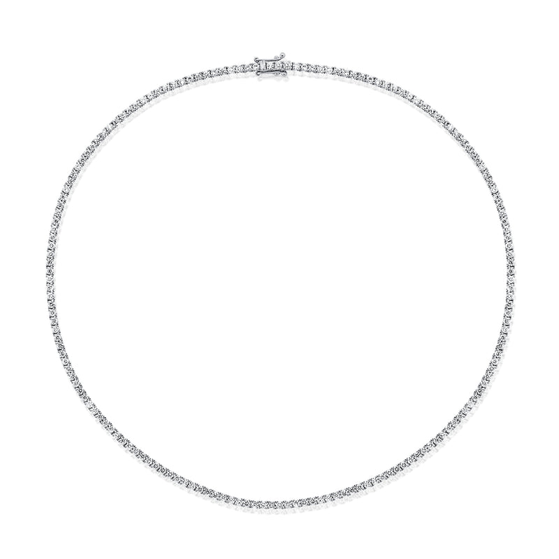 14K Rose Gold Diamond Tennis Necklace-Necklaces-Maurice's Jewelers-