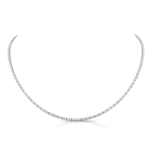 14K White Gold Diamond Tennis Necklace