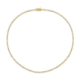 14K Yellow Gold Diamond Tennis Necklace