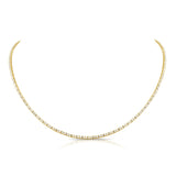 14K Rose Gold Diamond Tennis Necklace-Necklaces-Maurice's Jewelers-YELLOW GOLD-