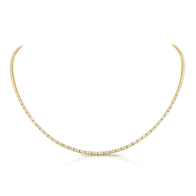 14K Rose Gold Diamond Tennis Necklace-Necklaces-Maurice's Jewelers-YELLOW GOLD-