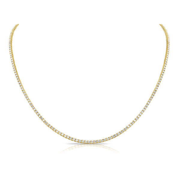 14K Rose Gold Diamond Tennis Necklace