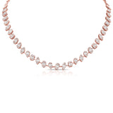 14K White Gold Diamond Illusion Tennis Necklace-Necklaces-Maurice's Jewelers-ROSE GOLD-