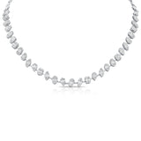 14K White Gold Diamond Illusion Tennis Necklace-Necklaces-Maurice's Jewelers-WHITE GOLD-