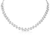 14K White Gold Diamond Illusion Tennis Necklace