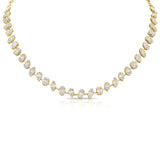 14K Yellow Gold Diamond Illusion Tennis Necklace