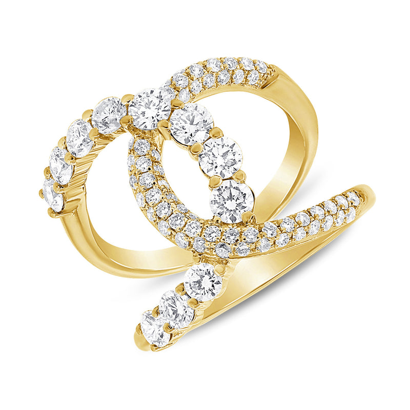 14K Yellow Gold Diamond Intertwined Ring-Rings-Maurice's Jewelers-YELLOW GOLD-