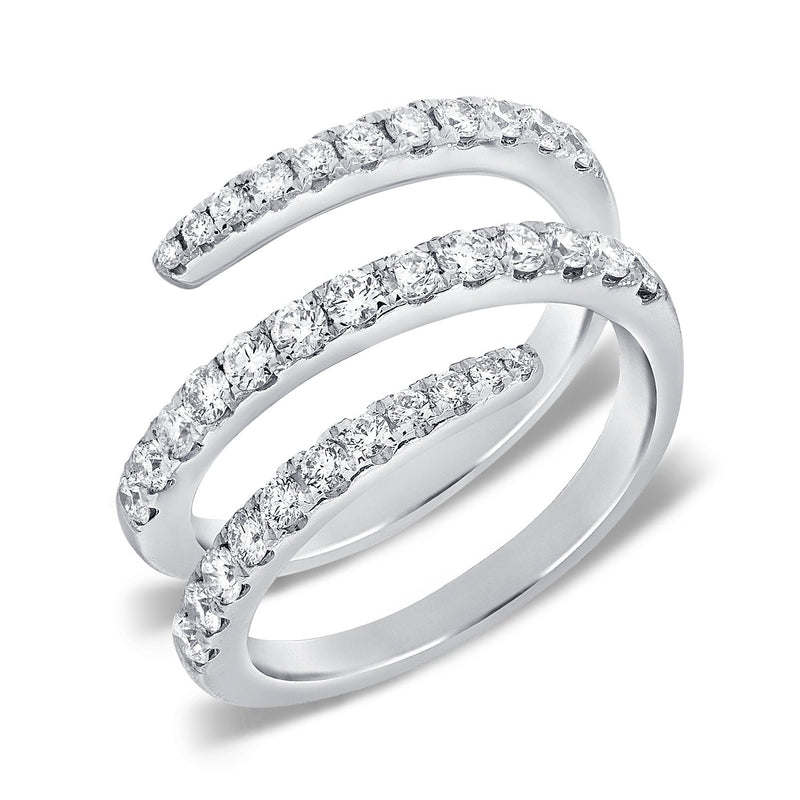 14K Yellow Gold Diamond Swirl Ring-Rings-aaron jewelry-WHITE GOLD-